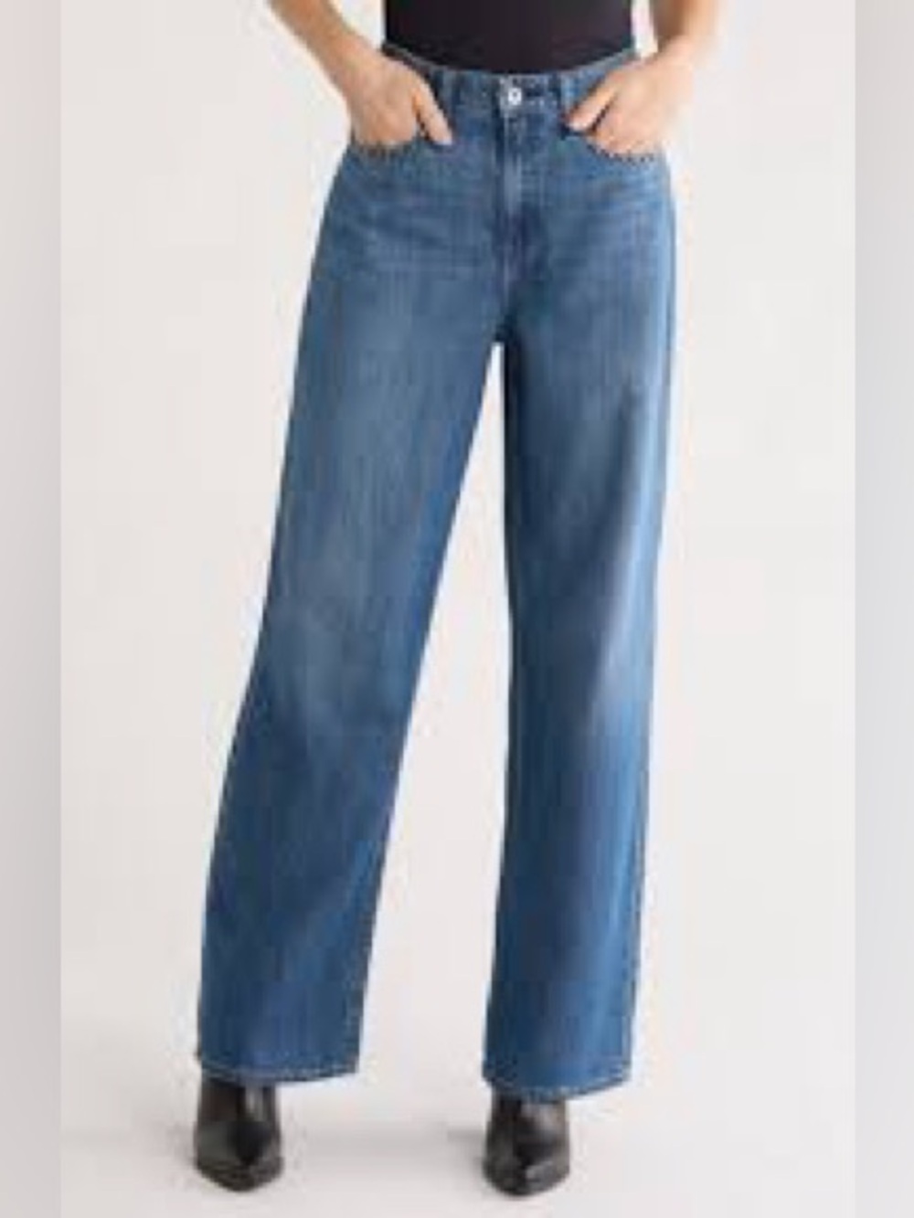 rag & bone | Classic Lori Mid-Rise Wide Leg Lightweight Denim Jeans